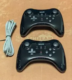 【美品】wiiu プロコン コントローラ 2個セット　純正ケーブル1本付き