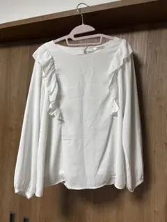 Honeys ホワイト フリルブラウス M