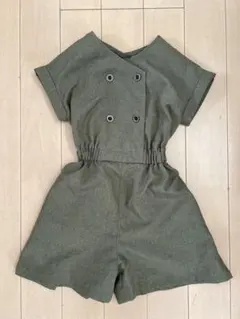 GU オリーブグリーン ダブルボタンオーバーオール