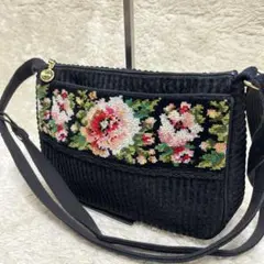 フェイラー　FEILER ショルダーバッグ　ブラック　花柄