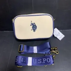 新品　U.S. Polo Assn. ショルダーバッグ　オフホワイト×ネイビー