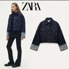 ZARA ロールアップデニムパンツ　デニムジャケット　セットアップ