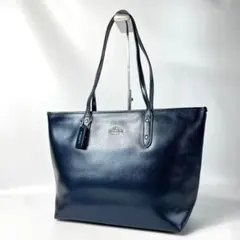 COACH コーチ トートバッグ ハンドバッグ　レザー　メタリック　美品