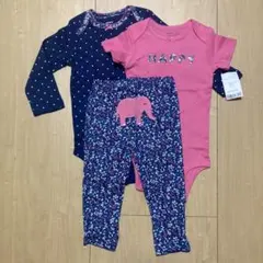 Carter’s カーターズ ロンパース・パンツセット ゾウ 12M タグ付き