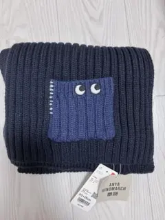 ANYA HINDMARCH ネイビー マフラー