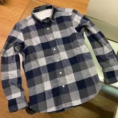 無印良品 MUJI/ネルシャツ 人気色 紺 チェック ネイビー フランネル