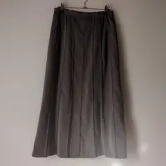 16枚はぎ　ロングフレアスカート　L　ブラウン