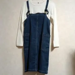 デニム　サロペットスカート　150