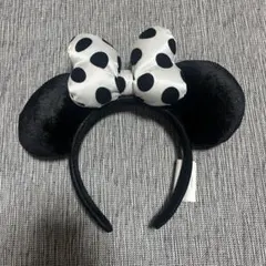 カルフォルニア ディズニー カチューシャ ミニー ドット柄 ブラック