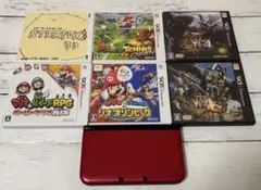 【美品】ニンテンドー3DS LL レッド×ブラック本体 ＆ ソフト6本まとめ売り