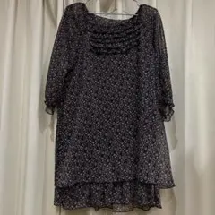 フェアリーグランジ花柄チュニック 五分袖