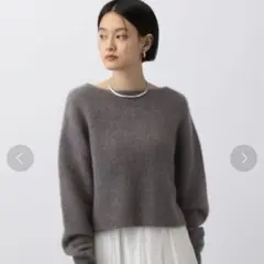 【アパートバイローリーズ】ラクーンコンボートネックニット チャコールグレー