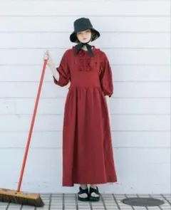 サマンサモスモス【Cross×Linen】ジャンスカ/レッド