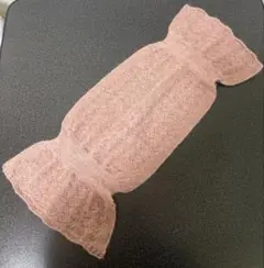 ピンクの　リボン型マフラー