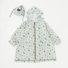 【新品シール跡有】Petit mainレインコート　恐竜　M 100〜110cm