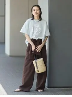 TICCA 【五明祐子さんコラボ】【洗える】キュプラジャカードパンツ
