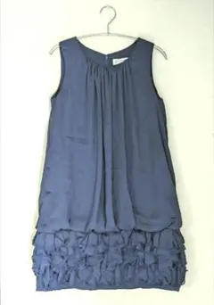 新品シップス リトルブラックトロイメライ紺Aラインワンピースフォーマルミニドレス