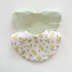 ●１セット限定●ハンドメイド　たまご型スタイ　夏色２枚セット　レモン　ミント