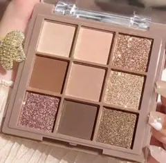 アイシャドウパレット 9色入り ベージュ・ブラウン系　即日配送