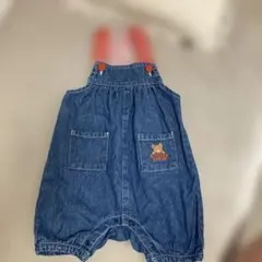 futafuta デニムオーバーオール クマ刺繍付き