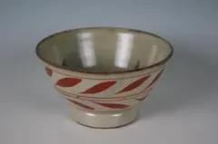 琉球壷屋焼 登り窯　金城敏幸　赤絵双魚文５寸マカイ（茶碗）102のサムネイル
