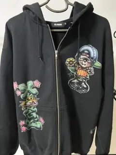 XLARGE ブラック ジップアップパーカー