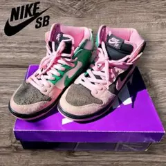 NIKE SB DUNK HIGH PRO PRM ピンク グリーンのサムネイル