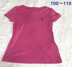 美品◎100〜110 ラルフローレン キッズ Tシャツ ピンク 刺繍 ネイビー