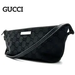 GUCCI グッチ ハンドバッグ アクセサリーポーチ GGキャンバス ブラック