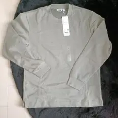 グリーン カットソー S　エアリズム　コットンクルーネックT　ロンT