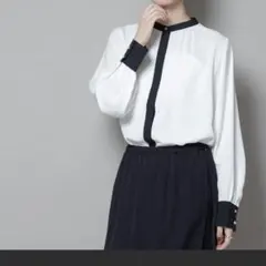 NANOuniverse バイカラーデザインブラウス