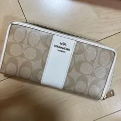 COACH ベージュ ホワイト 長財布