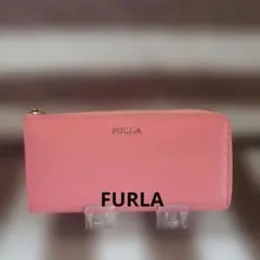 ☆FURLA☆ラウンドファスナー☆ライトピンク☆本革レザー。