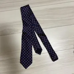 GUCCI ネイビー シルクネクタイ GGパターン