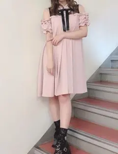 Ank Rouge フレアワンピース ピンク