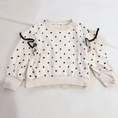 ブランシェス 裏毛 ドットトレーナー100cm
