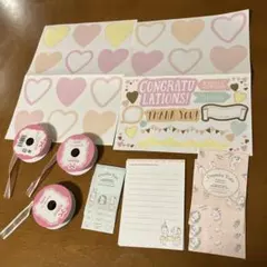 ミニ　レターセット　リボン　メッセージ　メモ　まとめ売り