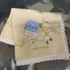 WEDGWOOD シルク タオルハンカチ 花柄刺繍