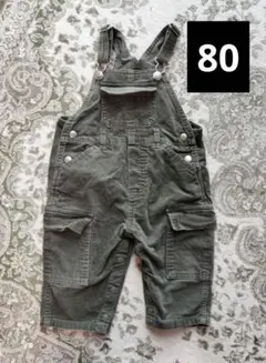 80 bsby gap オリーブグリーン コットン オーバーオール