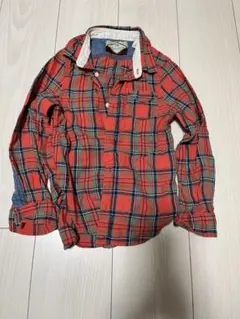 SCOTCH SHRUNK 長袖シャツ 6116 レッドチェック サイズ116