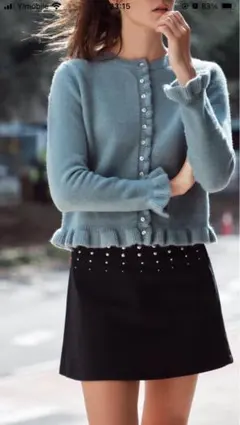 ZARA フリルニット カーディガン