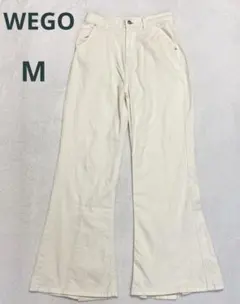 WEGO ウィゴー レディース フレアパンツ デニム カジュアル オフホワイト