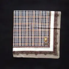 【新品未使用】DAKS チェック柄ハンカチ ネイビー/ブラウンのサムネイル
