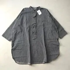 45R フリルチュニック チェック ブラウン ONEONEシリーズ - メルカリ