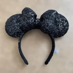TDL カチューシャ スパンコール ミッキーミニー　黒