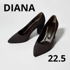 DIANA ダークブラウン パンプス 22.5cm チャンキーヒール 撥水