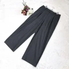 ユニクロ（XL）タックワイドパンツ グレー ストレッチ ゆるダボ 450639