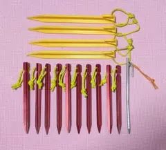 캠핑 텐트 타프 알루미늄 티타늄 플라스틱 페그 (로프 포함) 15pcs
