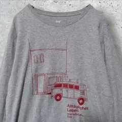 グラニフ 猫 ワーゲンバス 長袖 Tシャツ M グレー ロンT カジュアルのサムネイル
