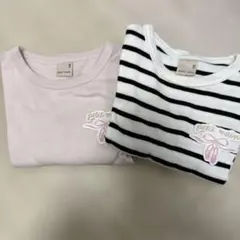 petit main 長袖Tシャツ 2枚セットとおまけ90